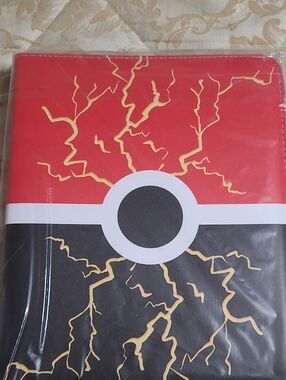 Red and Black Lightning Pokeball-Inspired Binder